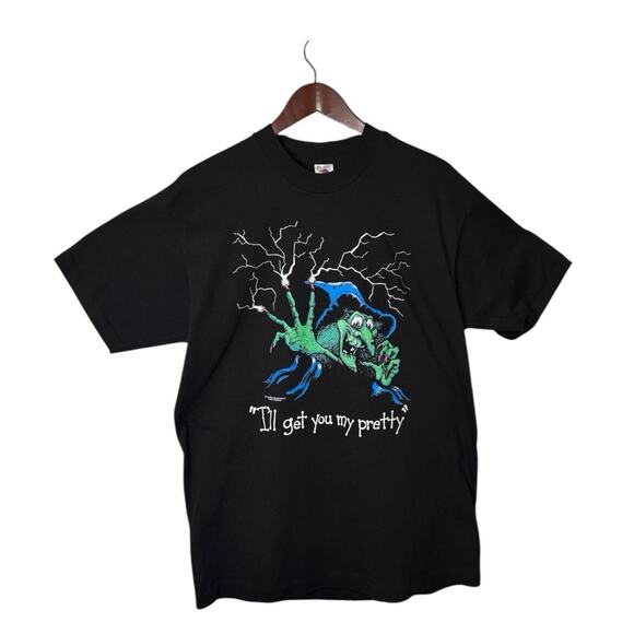 VTG 90s Wicked Witch "I'll Get You My Pretty" Wizard of Oz Parody Tee Mens Sz XL - Picture 1 of 7